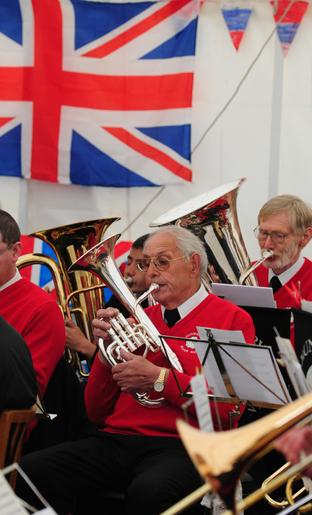 The Hunmanby Silver band entertain at the Sherburn,near Malton, village Jubilee party on Sunday.