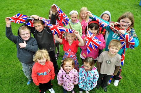 Children at Thornton le Dale playing fields enjoy the Queens diamond jubilee celebrations