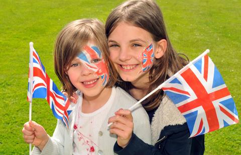 Matilda (left) (6) and her sister Margot Worsley enjoy the Queens Diamond Jubilee celebrations at Hovingham Hall.
