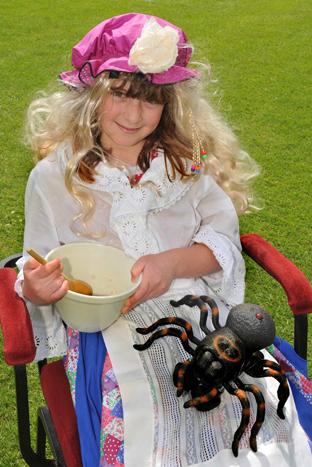 Katy Harper and her spider enjoy the Queens Diamond Jubilee fancy dress comp at Helmsley