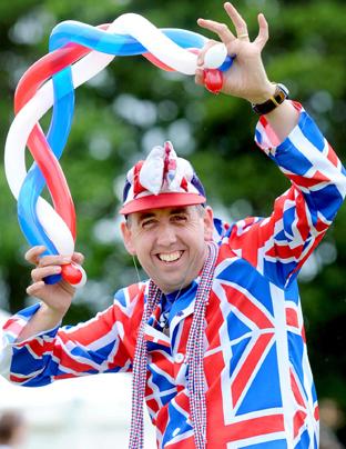 Steve Brailsford adds a splash of colour to Malton and Norton jubilee party.