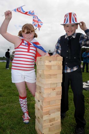 Kayla Cleworth and James Campbell enjoy Malton and Norton jubilee party.