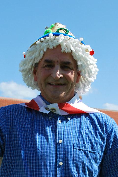 Donald Simpson wearing the best decorated men’s hat at Sinnington celebrations.