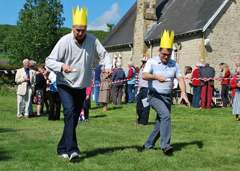 Sinnington’s Jubilee celebrations Egg & Spoon race competitors.