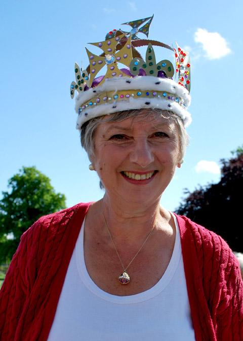 Sinnington resident Sue Richardson wears the guess the number of jewels in the crown
