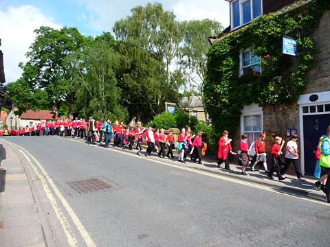 School children going to see the Olympic Torch at Pickering Station. Picture: Nick Fletcher