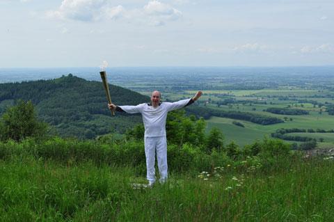 The Olympic Flame made a special visit to Sutton Bank on the edge of the North York Moors National Park 