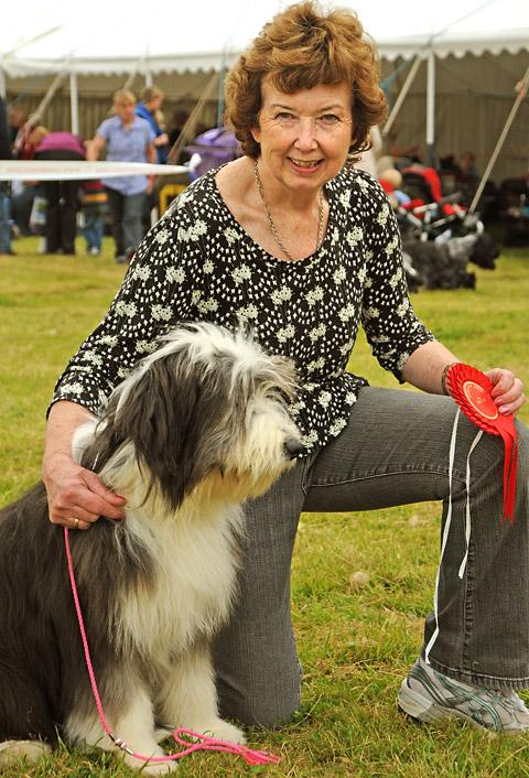 Christine Kemp, of Scarborough, with her champion bearded collie, Holly