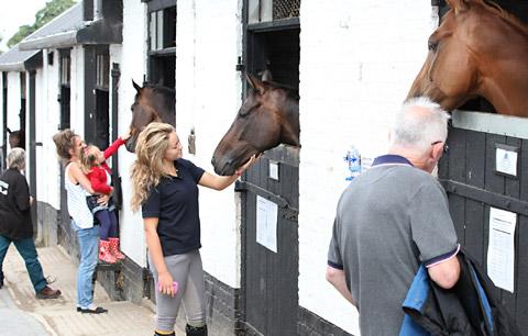 Visitors to Brian Ellison's stables at Malton Stables Open Day