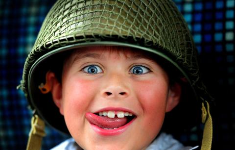 ‘Evacuee’ Henry Elsome gets into the spirit of the wartime weekend in Pickering 