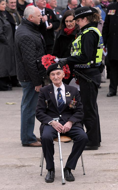 NORMANDY veteran Arthur Wragg was among the ex-servicemen present at a York ceremony yesterday to pay their respects to the war heroes of the railway. The service of remembrance at the North Eastern Railway Memorial cenotaph in Station Rise was held to ho