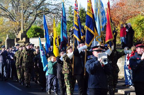 The parade marches off after the Malton Remembrance Service