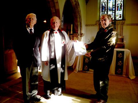 The Remembrance Sunday service at All Saints Church, Hovingham included a presentation of a booklet in which the research conducted by the Ryedale Family History Group into each man on the Hovingham War Memorial is included.