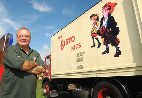 'The Bisto Kid' - 
Roy Cawood of Malton with his 1954 AEC Mercury vintage vehicle (one of only two remaining in working order) 