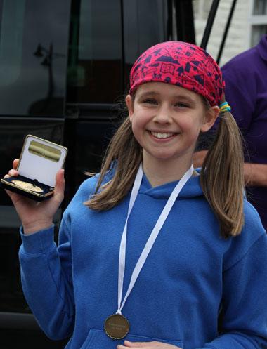 Osabelle Horrocks, the fastest girl in Year 7 in the Kirbymoorside 4k Teen race