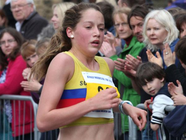 Fifteen year old Emma Clapton, the fastest female home in 37 minutes 44 seconds coming 12th overall in the Kirkbymoorside 10k race.
