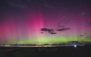 Northern Lights over the Howardian Hills, near Bulmer. Credit Chris Lowther..