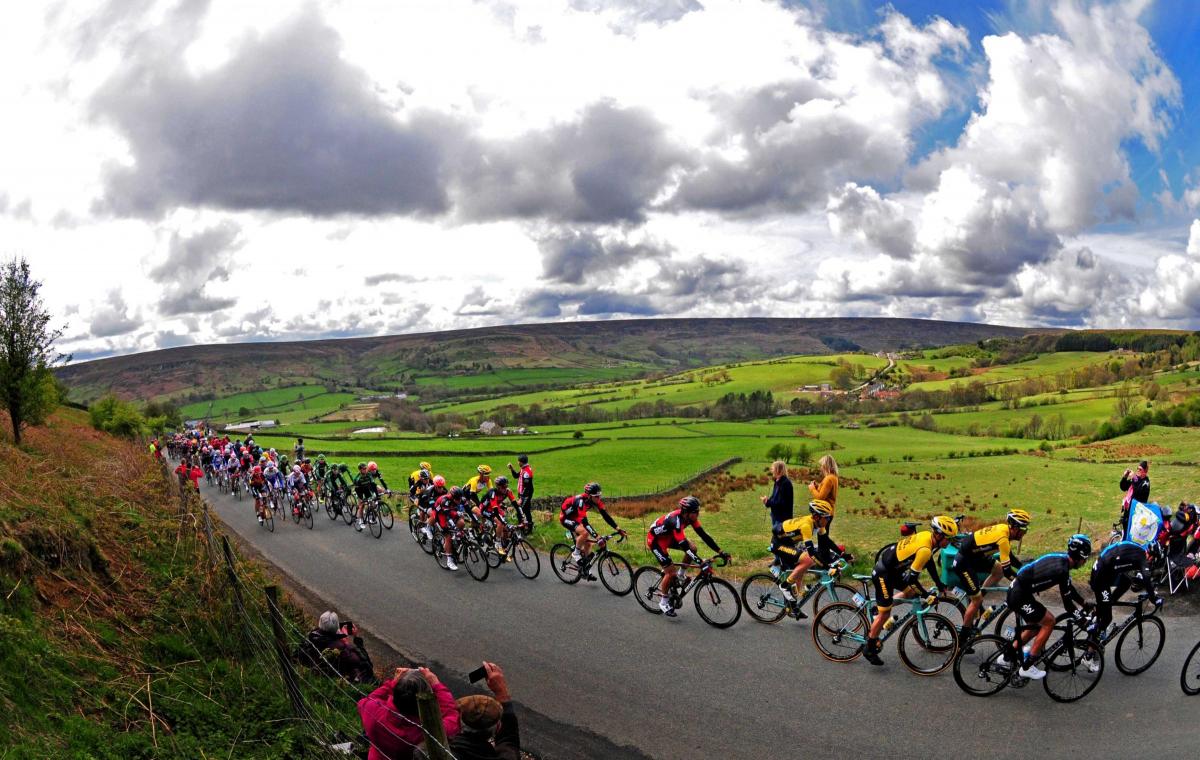 The Tour de Yorkshire Peleton passes through Rosedale. Picture: Anthony Chappel-Ross