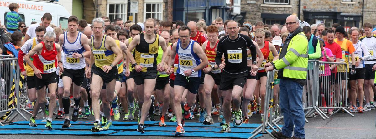 Competitors at the start of the Kirkbymoorside 10k