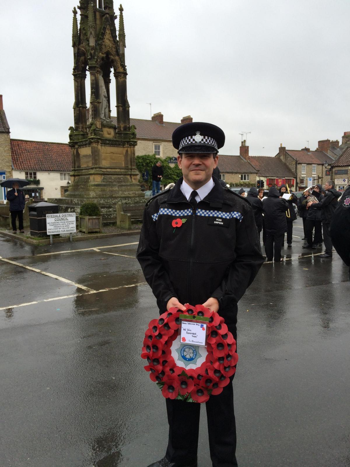 PCSO Sean Simpson at Helmsley Remembrance Day