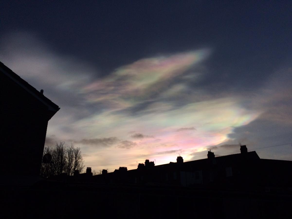 Michelle Richardson's picture of nacreous clouds over Norton