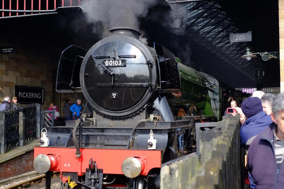 Flying Scotsman arrives in Pickering     Picture David Mackie