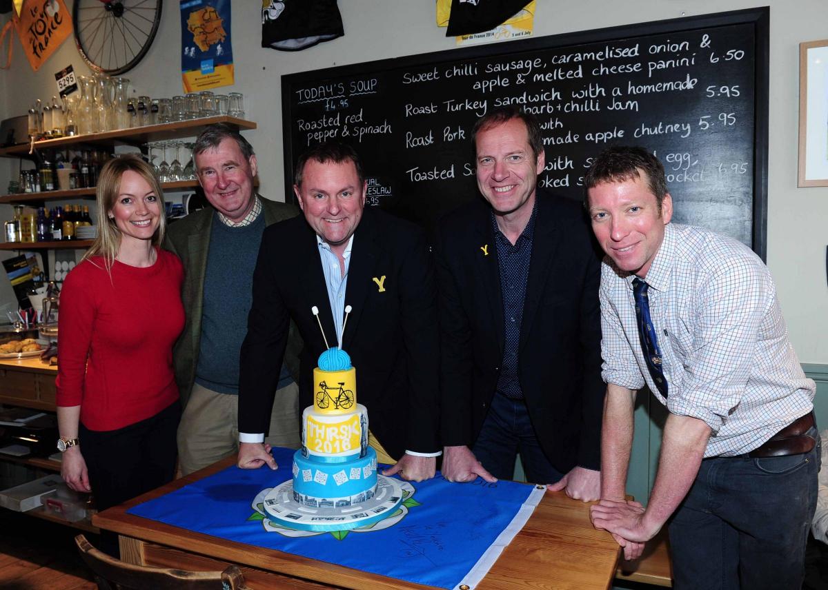 Sir Gary Verity and Christian Prudhomme in Thirsk getting ready for the Tour de Yorkshire