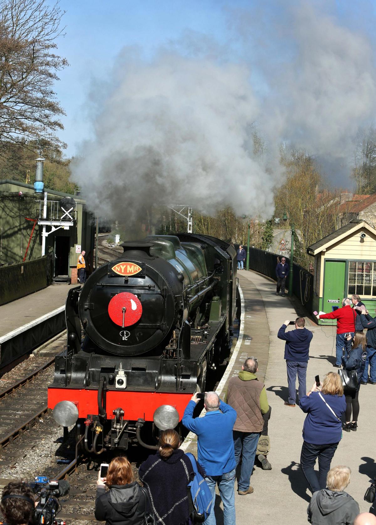 The North Yorkshire Moors Railway celebrates comic relief with a big red nose on Royal Scot!