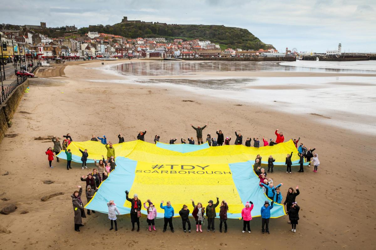 The Gigantic Jersey on Scarborough’s South Bay beach    
 Picture: Ceri Oakes