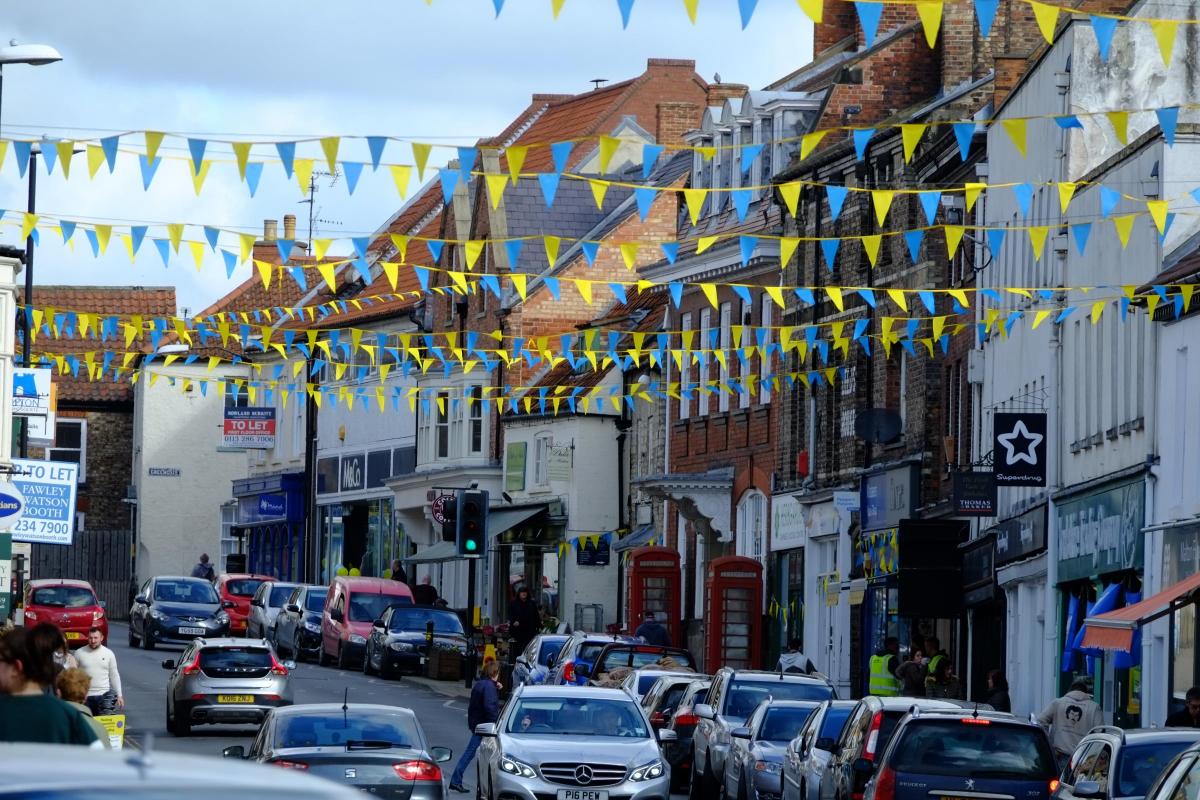 Bunting out in Malton for Tour de Yorkshire