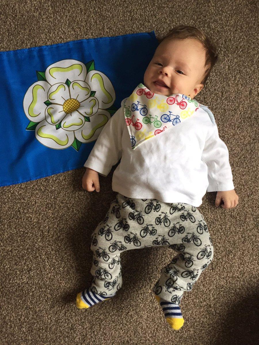 Samuel is ready for his first Tour de Yorkshire. Today he's in Hole of horcum and Scarborough and then Harrogate tomorrow.