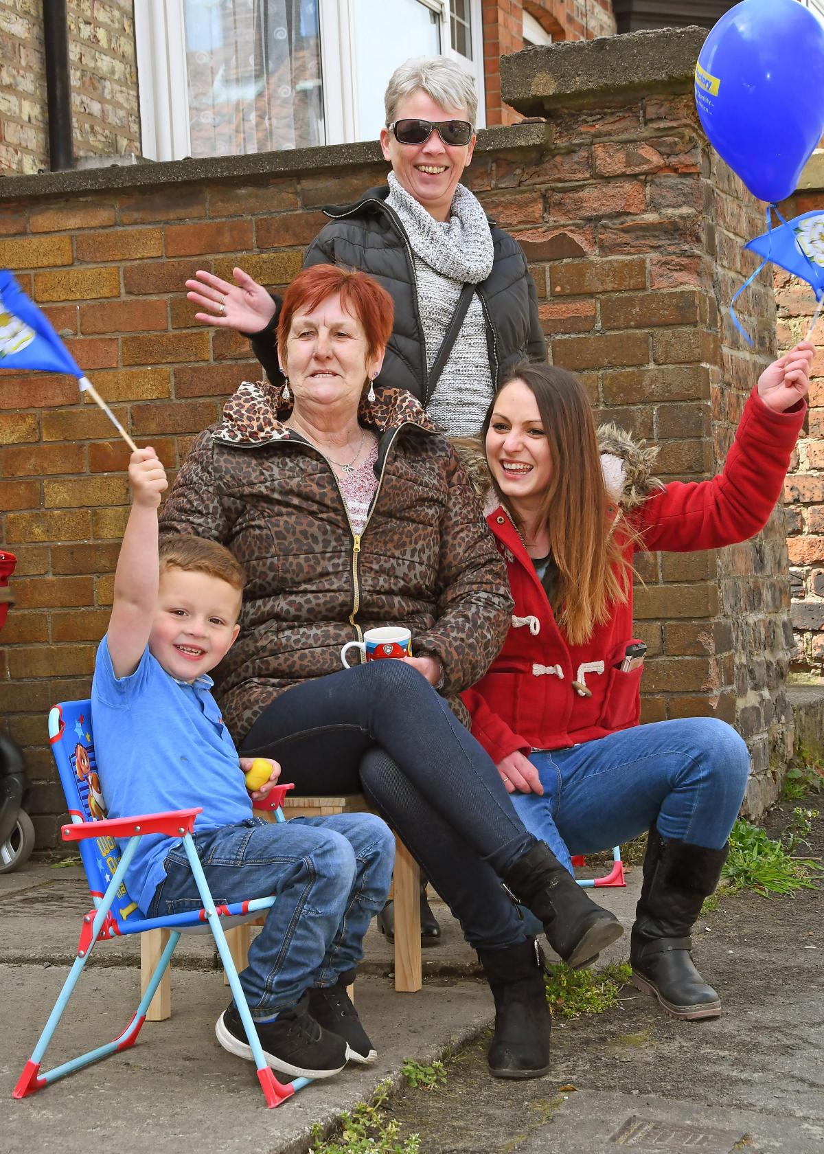 The Tour de Yorkshire in Malton. Pictured is Newbiggin resident Christine Teasdale and family. Picture David Harrison.