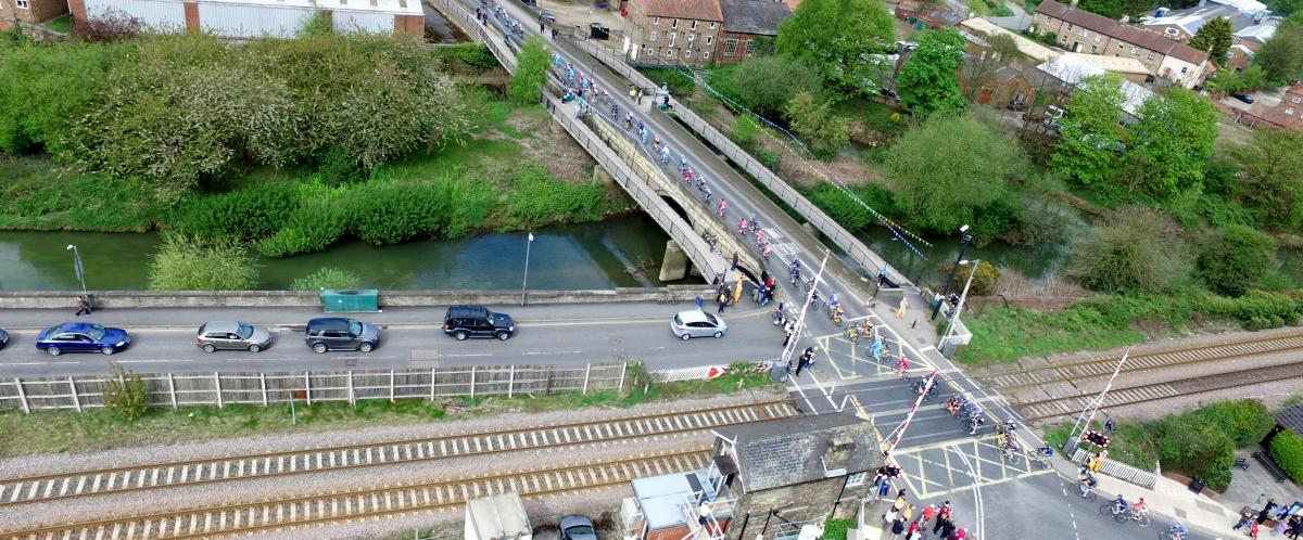 Aerial picture of Tour going through Malton and Norton Picture: Robert Gadd from Drone-Tech Yorkshire