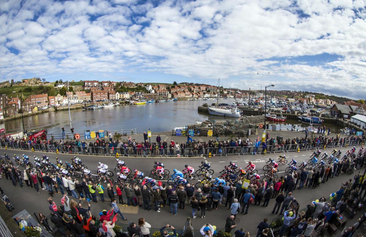 Cyclists on the first stage of the Tour de Yorkshire