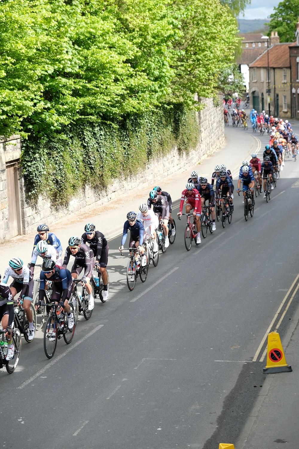The cyclists in Castlegate, Malton.Photo: Andy Burden.