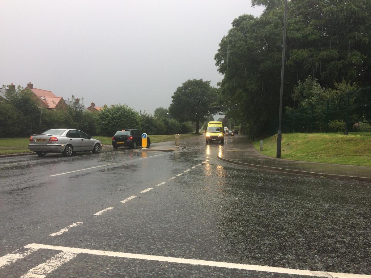 Broughton Road near the sports centre was not passable a hour ago. Also large pools of water on Castle Howard Road and York Road. Photo Keane Duncan.
