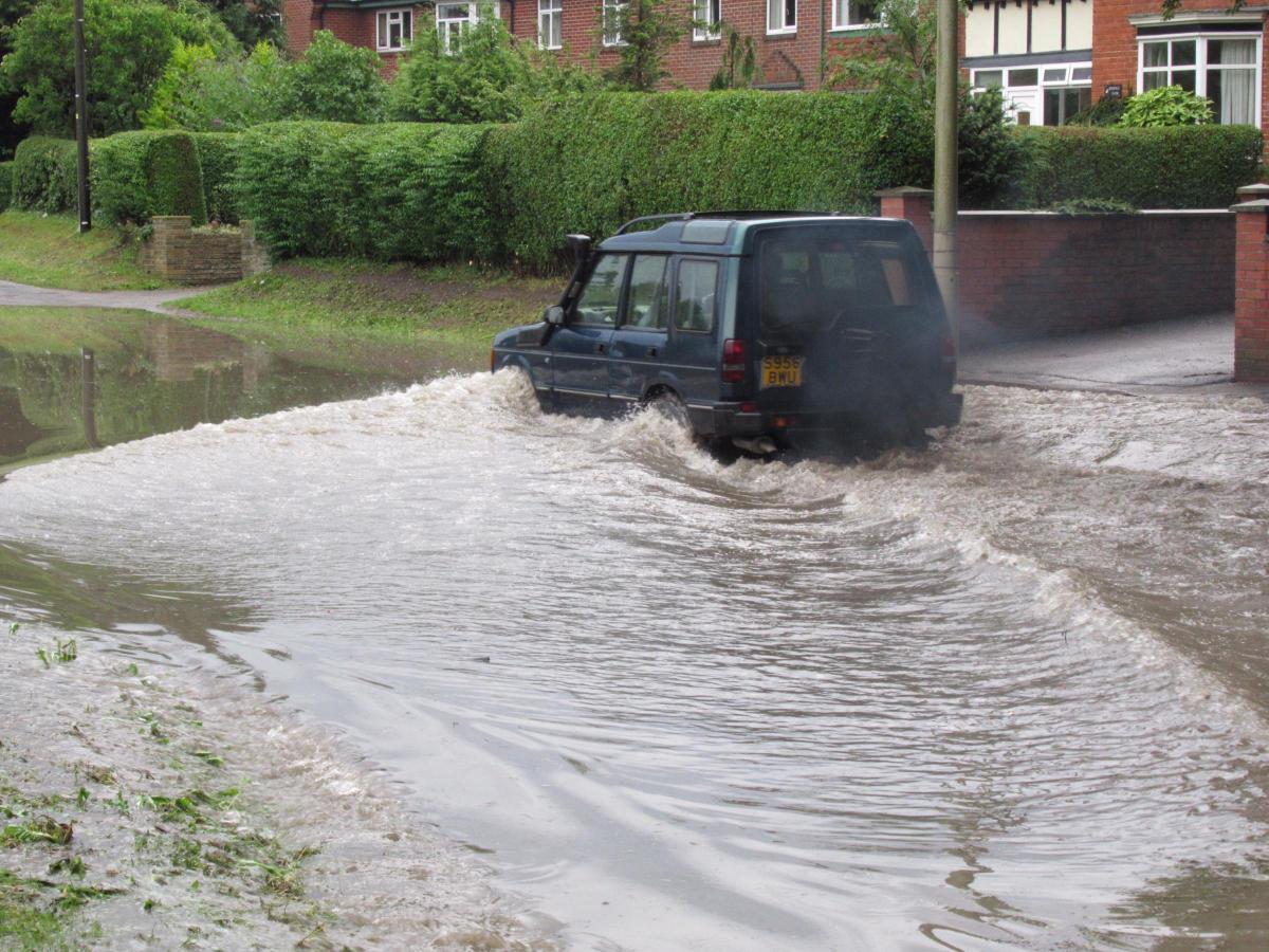 Flooding on Broughton Rd in Malton, 8pm on July 6. Picture: Simon Thackray