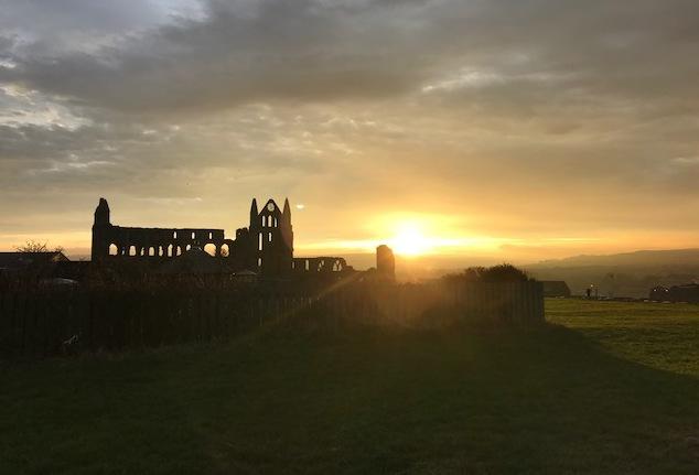 Sun sets behind Whitby Abbey     Picture: Lily Rose Cuthbert