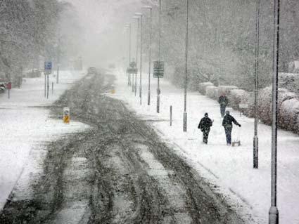 Snowy scene in Norton. Picture by Nick Fletcher.