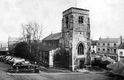St Michael's Church, Market Place, Malton, in the 1950s.