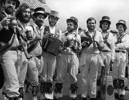 The Ebor Morris Men at the Malton Festival of Folk in 1980. 