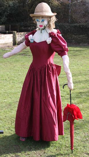 A scarecrow in the gardens at Nunnington Hall, near Helmsley.