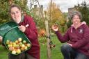 Michelle Hunter, left, and Emma Bowker of Helmsley Walled Garden prepare for their Apple Day on Saturday   Picture: Frank Dwyer