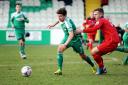 Pickering Town midfielder Jordan Deacey in action for former club Bradford (Park Avenue). Picture: Anthony McMillan