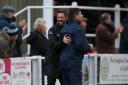 Pickering Town boss Steve Roberts with assistant Tony Hackworth. Picture: Jack Roberts