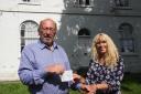 Following the success of the Club's golf competition at the Kirkbymoorside Golf Club earlier in the year, a cheque was presented by the President Rob Thomas to Alison Cashmore of Acorn Community Care outside the future care facility in Pickering.