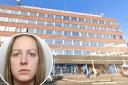 York Hospital with, inset, child killer Lucy Letby. Picture: PA