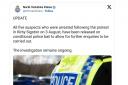 North Yorkshire Police has been hailed for its response to a protest at Rishi Sunak\'s constituency home