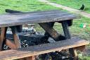 One of the benches torched in Hull Road Park in York