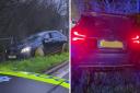 The crashed Mercedes stolen from a home in York